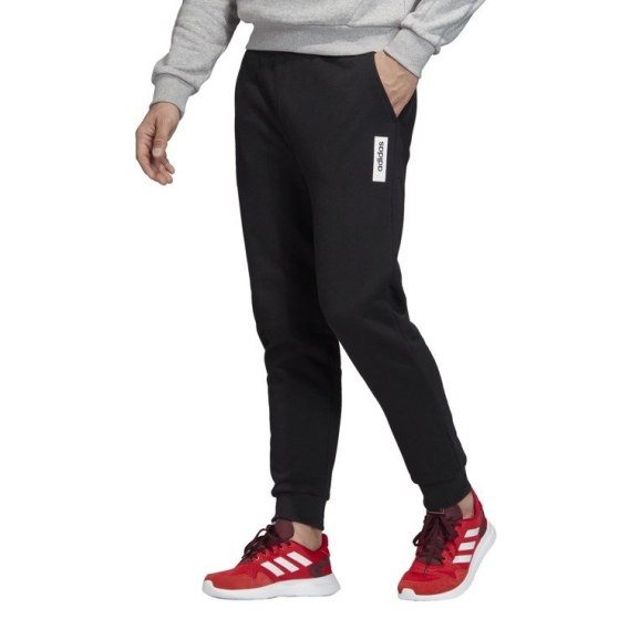 Spodnie dresowe męskie adidas Must Haves Badge of Sport Fleece czarne bawełniano poliestrowe